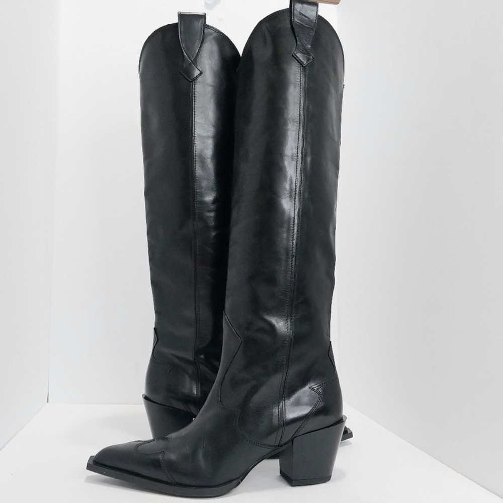 Mango Black Leather Boots - Picture 8 of 13